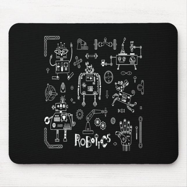 Robotics Engineer Technician Funny Vintage Robot  Mouse Pad (Front)