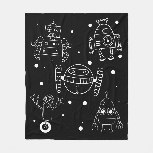 Robotics Kids Robots Boys Robot Children Fleece Blanket (Front)