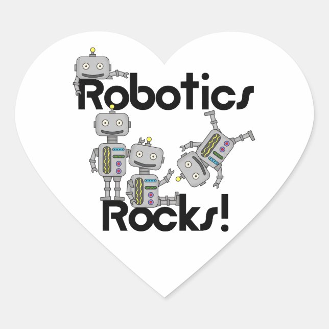 Robotics Rocks Heart Sticker (Front)