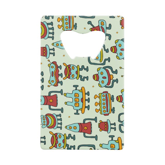 Robots Aliens Vintage Pattern Illustration (Front)