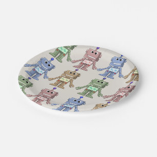 Robots and Gears Party Plates