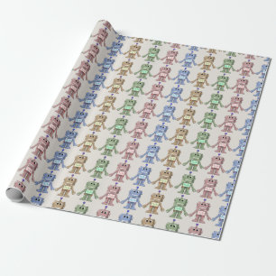 Robots and Gears Wrapping paper