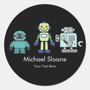 Robots & Androids Children's Birthday Party Classic Round Sticker