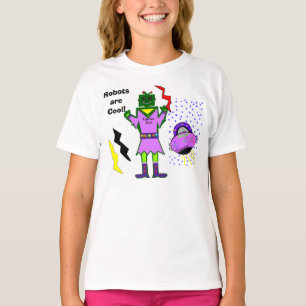 Robots Are Cool Captain Zoey Petals Spaceship T-Shirt