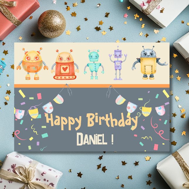 Robots Happy Birthday Greeting Card (Creator Uploaded)