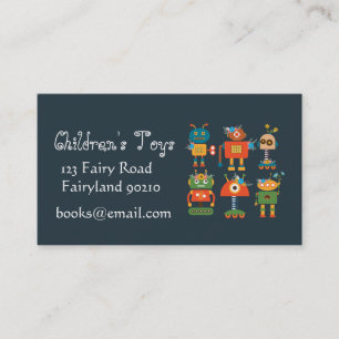 Robots kids online toys and books business card