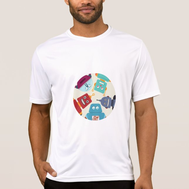 robots looking down T-Shirt (Front)