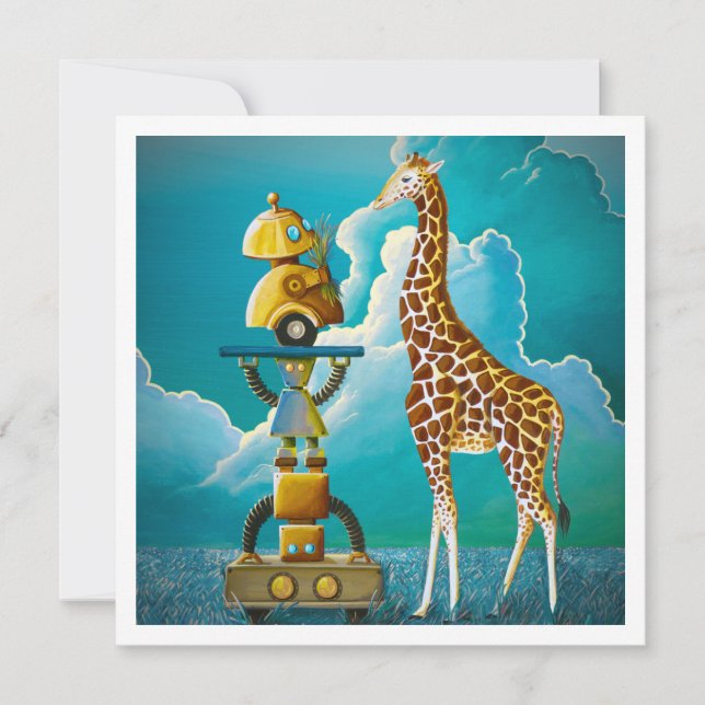 Robots On Safari - Mini Print (Front)