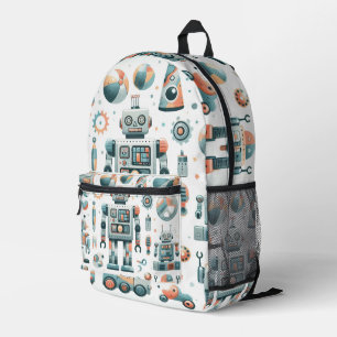 Robots printed backpack