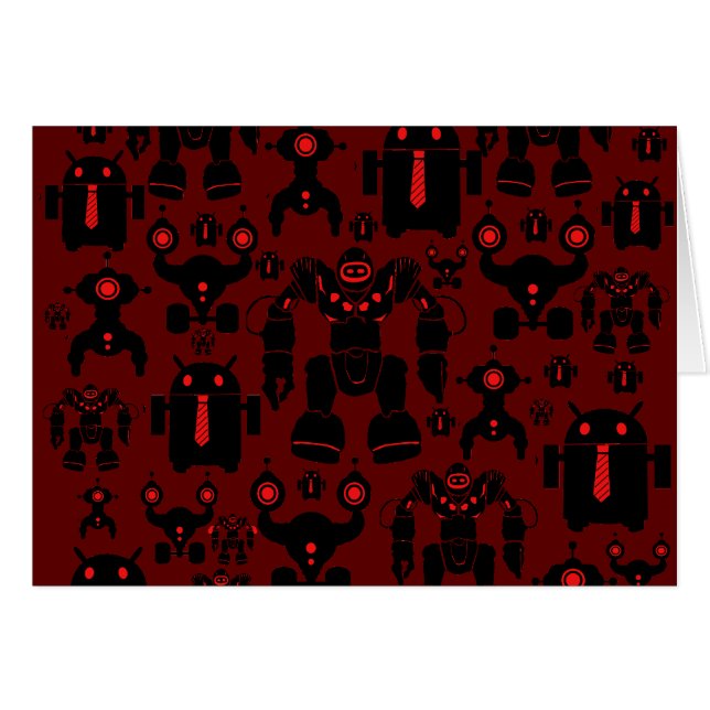 Robots Rule Fun Robot Silhouettes Red Robotics (Front Horizontal)