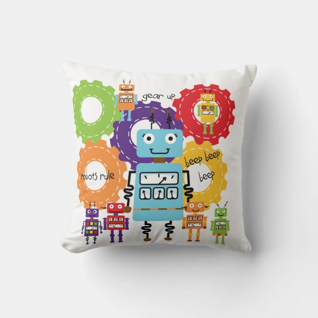 Robots Rule Pillow (Front)