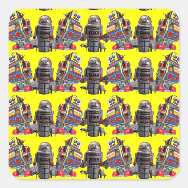 Robots Square Sticker (Front)