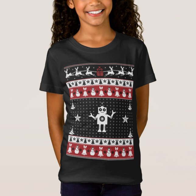 Robots Ugly Christmas Sweater Xmas Robotics Engine (Front)