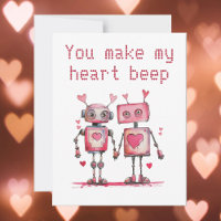 Robots You Make My Heart Beep Valentine's 
