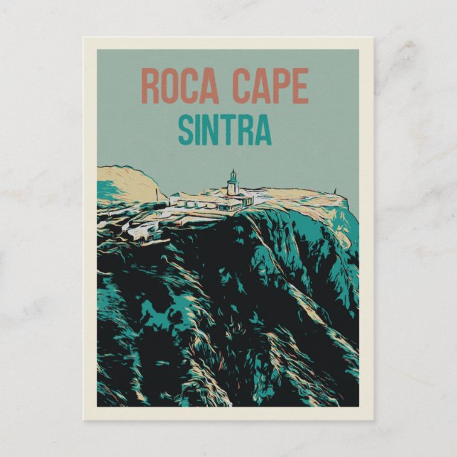 Roca Cape Lighthouse View, Sintra Portugal Postcard (Front)