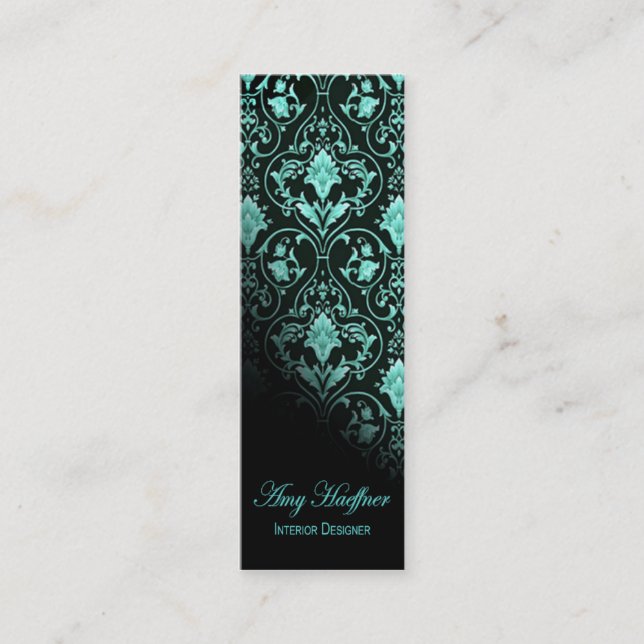 "Roccoco" (skinny) Interior Designer Business Card (Front)