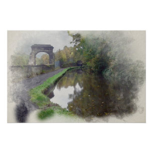 Rochdale Canal, Sagar Richards Arch, Luddendenfoot Poster