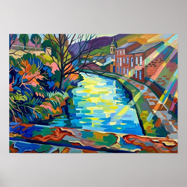 Rochdale Canal Sowerby Bridge  Poster (Front)