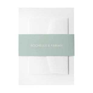 Rochelle Green Modern Contemporary Elegant Wedding Invitation Belly Band