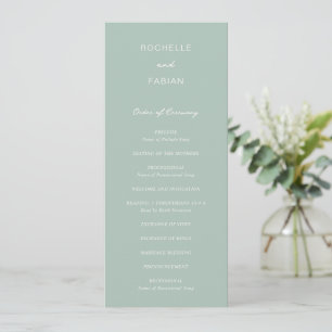 Rochelle Green Modern Contemporary Elegant Wedding Programme