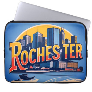 Rochester City Skyline New York USA Laptop Sleeve