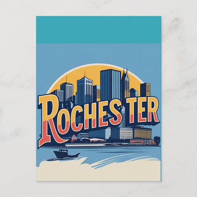 Rochester City Skyline New York USA Postcard (Front)