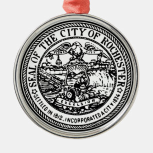 Rochester (New York) City Seal Metal Tree Decoration