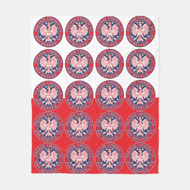 Rochester New York Polish Eagle Fleece Blanket (Front)
