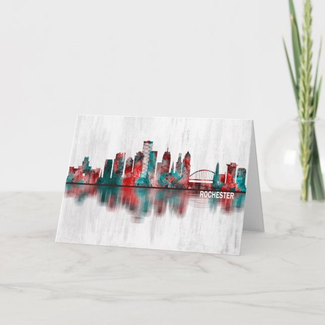 Rochester New York Skyline Holiday Card (Front)