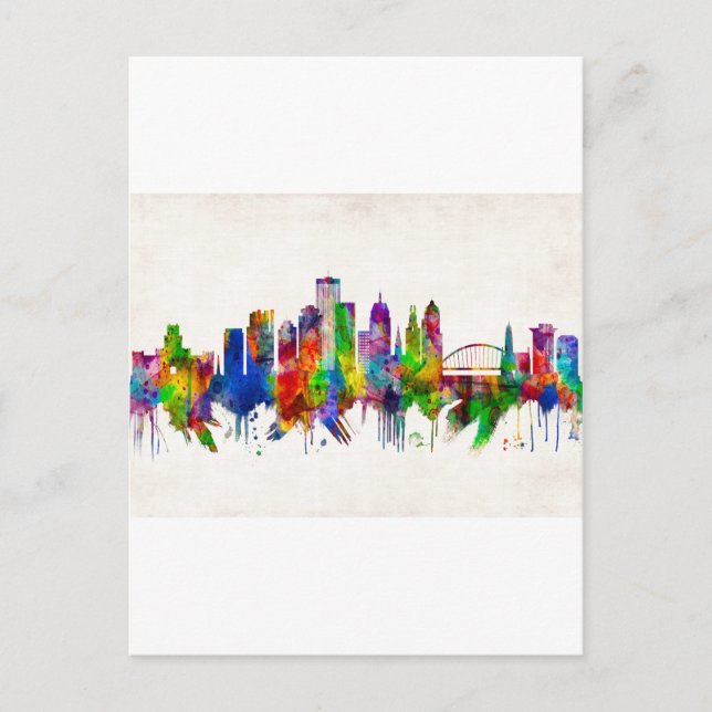 Rochester New York Skyline Holiday Postcard (Front)