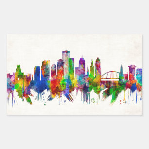 Rochester New York Skyline Rectangular Sticker