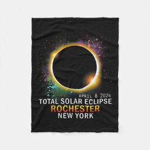 Rochester New York Total Solar Eclipse April 8 202 Fleece Blanket