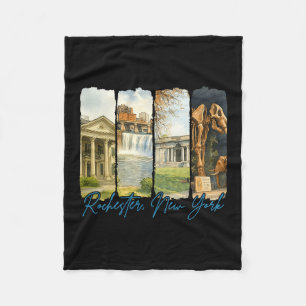 Rochester New York Traveling Brushstroke Souvenir  Fleece Blanket