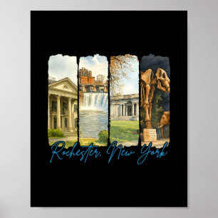 Rochester New York Traveling Brushstroke Souvenir Poster