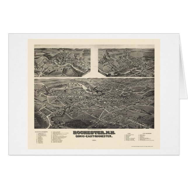 Rochester, NH Panoramic Map - 1884 (Front Horizontal)