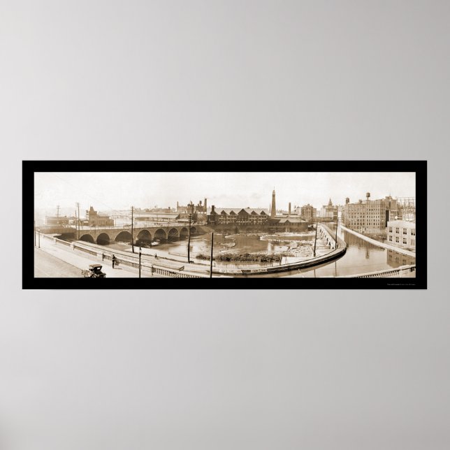 Rochester, NY River Photo 1914 Poster (Front)
