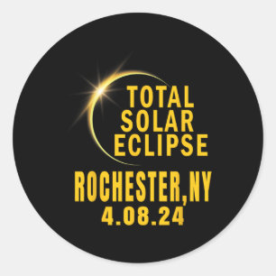 Rochester Ny Solar Eclipse 2024 Total Solar Eclips Classic Round Sticker