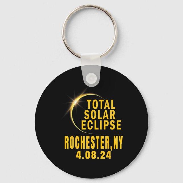 Rochester Ny Solar Eclipse 2024 Total Solar Eclips Key Ring (Front)