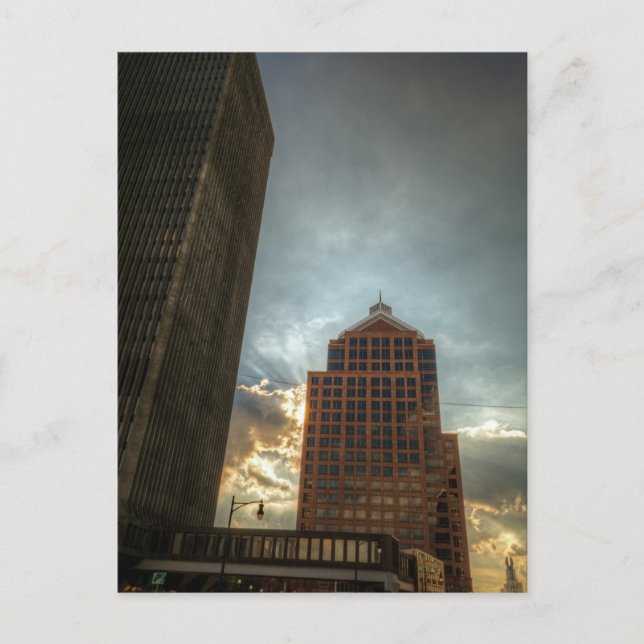 Rochester Skyline in HDR Postcard (Front)