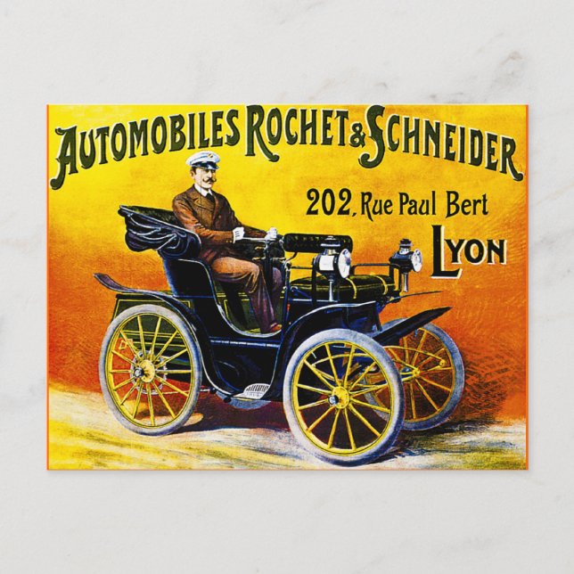 Rochet and Schneider Automobiles - Vintage Ad Postcard (Front)