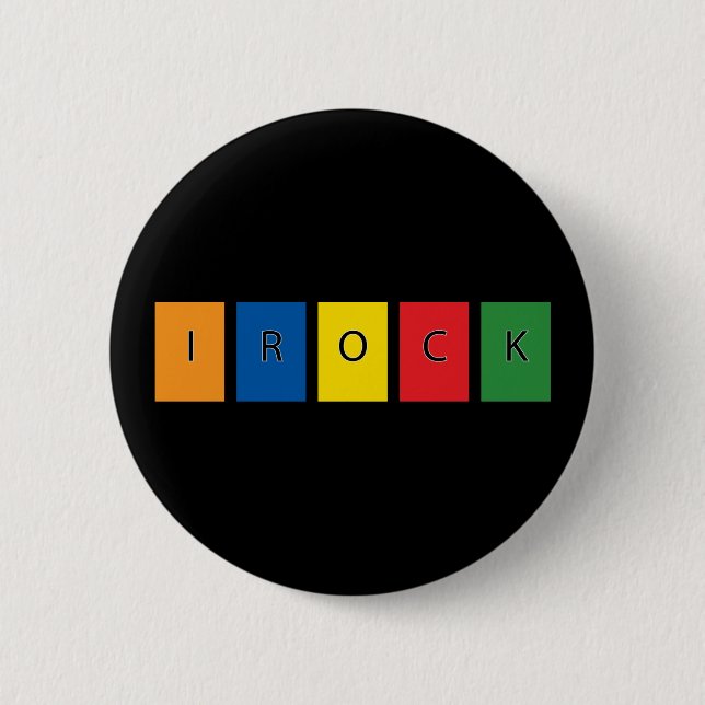 Rock 6 Cm Round Badge (Front)