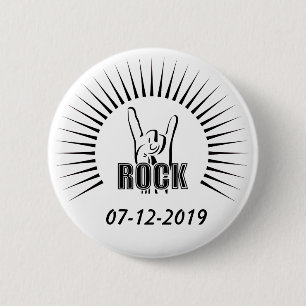 Rock 6 Cm Round Badge