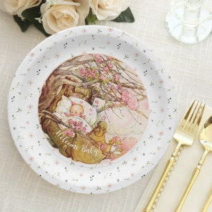 Rock A Bye Baby Nursery Rhyme Baby Shower Paper Plate