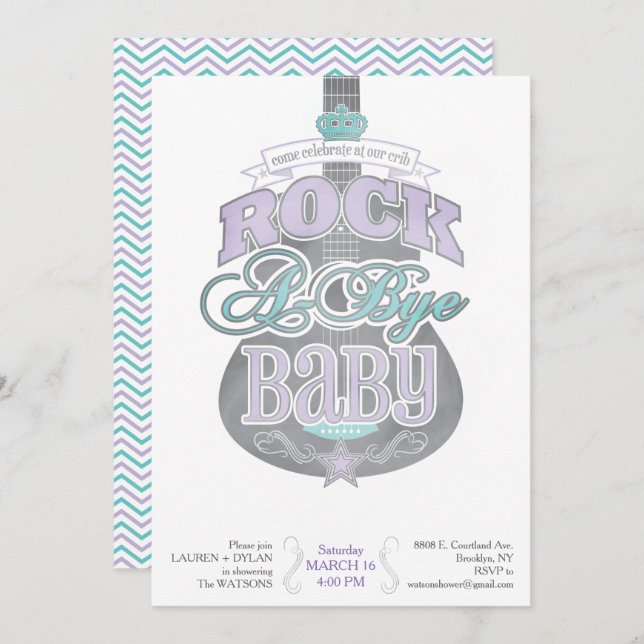 *Rock A Bye* Baby Shower Invitation (Front/Back)