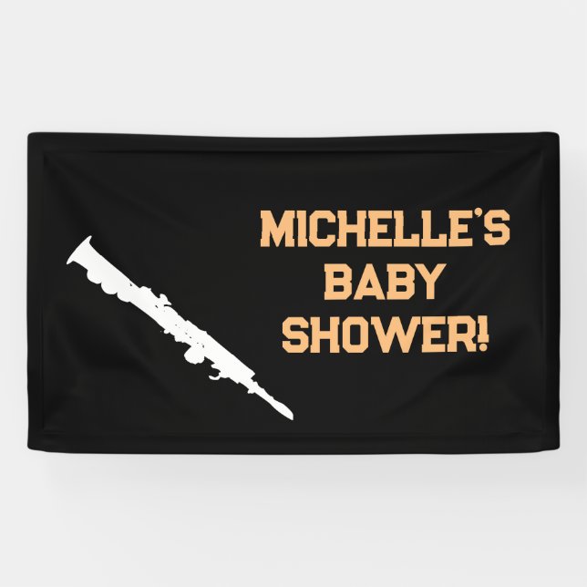 Rock a Bye Rock Star Guitar Baby Shower Banner (Horizontal)