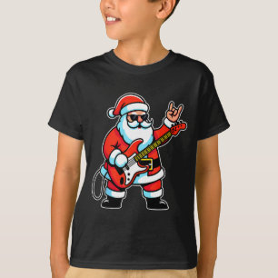 Rock & Roll Christmas Santa Claus Guitar Playe T-Shirt