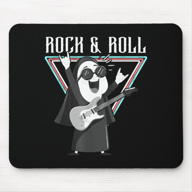 Rock &amp; Roll Fun Graphic Illustration  Mouse Pad (Front)