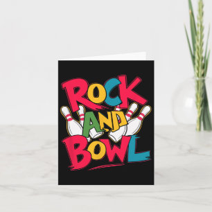 Rock And Bowl Men Women Players Ten Pin Bowling  Card