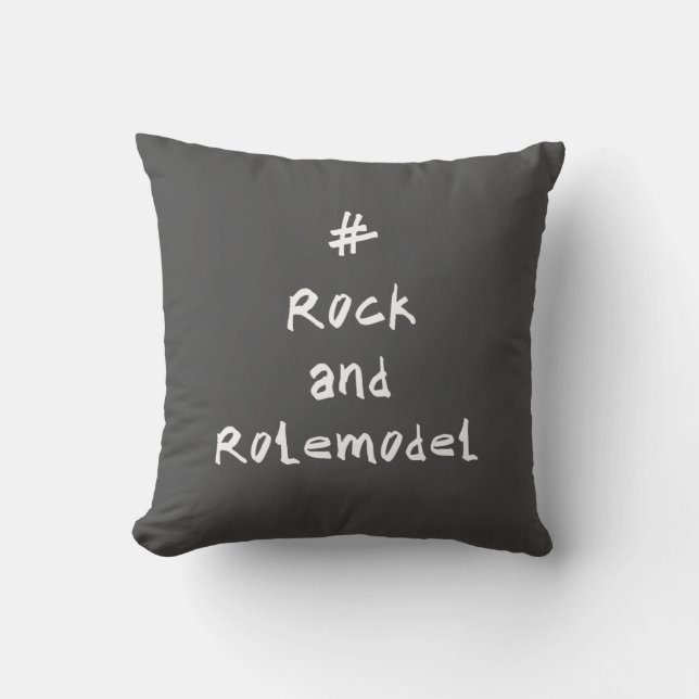 # Rock and Rolemodel - White. Cushion (Front)