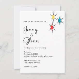 Rock and Roll 1950s Style Wedding  Invitation